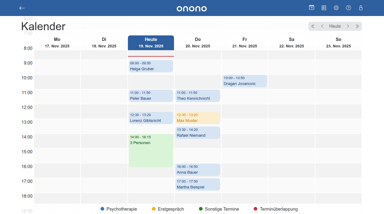 Screenshot von onono - Kalender