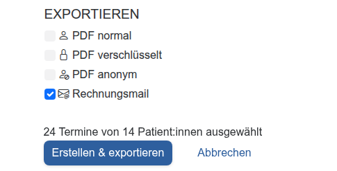 Screenshot von onono - Rechnungsmails